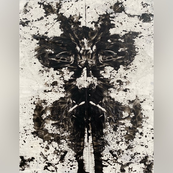 Abstract Black and White Inkblot Art Print